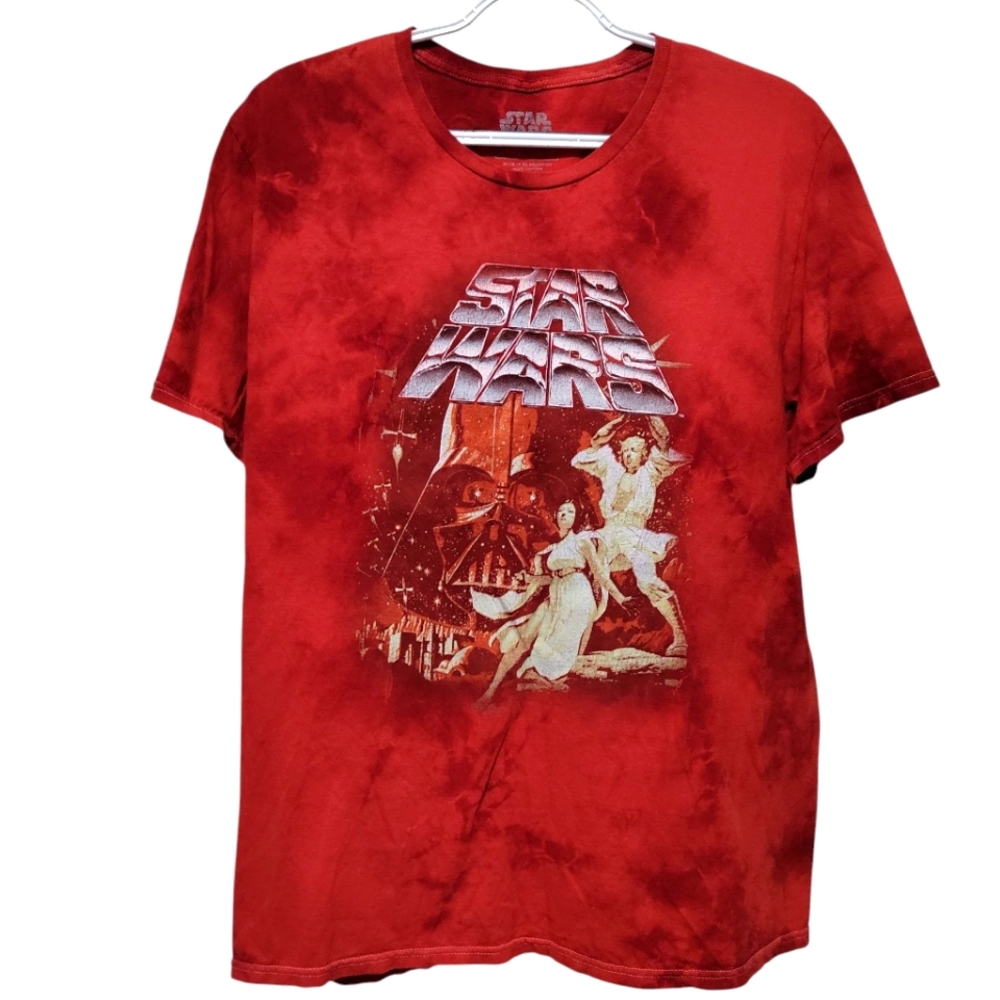Star Wars Red Tie Dye Men's Graphic T-Shirt Medium